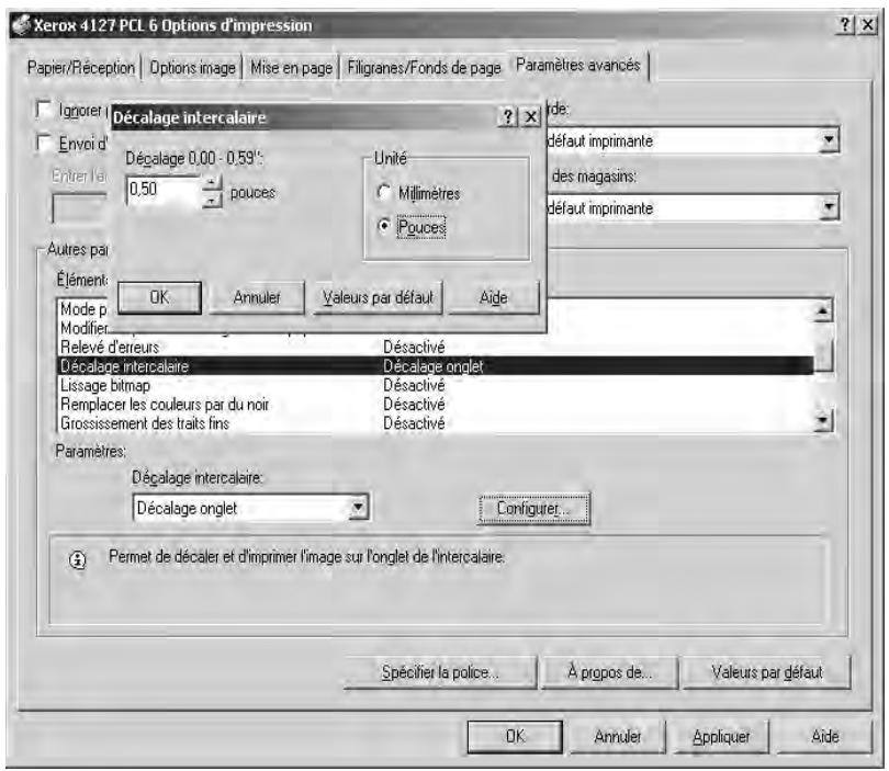 XEROX 4112 - Définir le décalage voulu. - 1