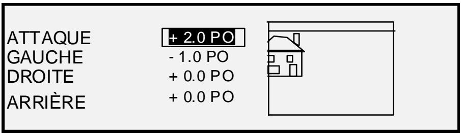 XEROX 6030 - Écran de sélection des marges dans le menu transformation - 1