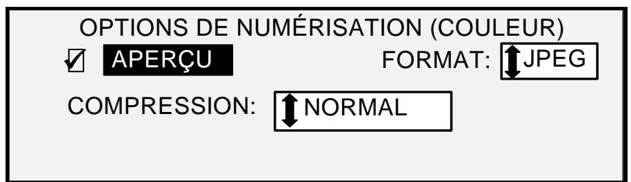 XEROX 6030 - Écran Options de numérisation (Couleur) - Format TIFF - 1