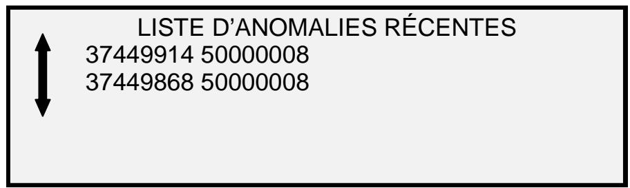 XEROX 6030 - Listedanomalies récentes - 1