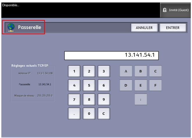 XEROX 6279 - Configuration de la passerelle IP - 1