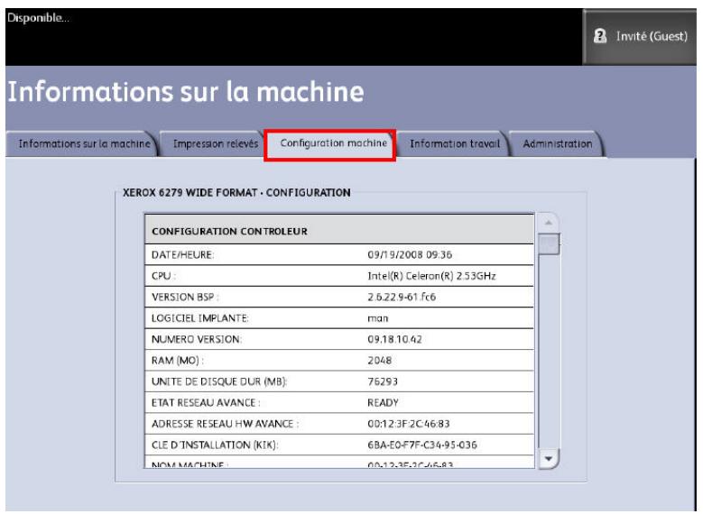 XEROX 6279 - Onglet Configuration machine - 1