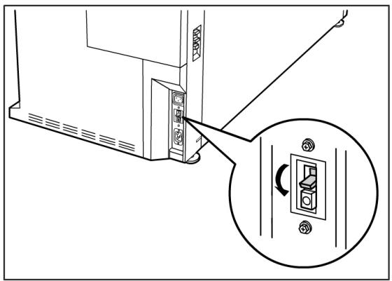 XEROX 6279 - Mettre le disjoncteur de l'imprimante en position Désactivé (vers le bas). - 1