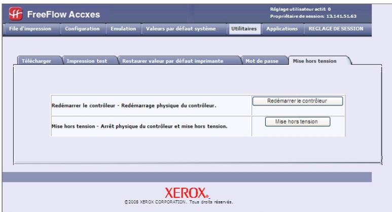 XEROX 6279 - Sélectionner Utilitaires > Mise hors tension > Mise hors tension. - 1