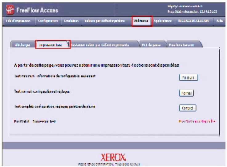 XEROX 6279 - Cliquer sur l'onglet Utilitaires. - 1