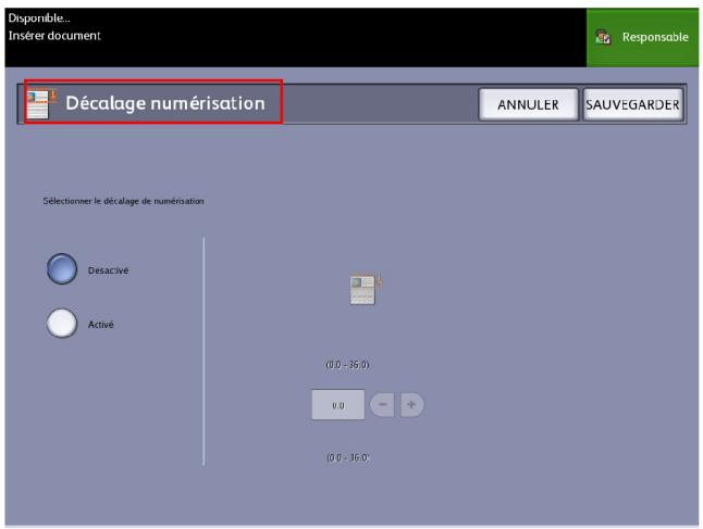XEROX 6604 - Sélectionner Décalage de numérisation. - 1