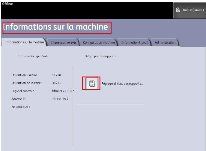 XEROX 6604 - Réglage et état des supports - 2