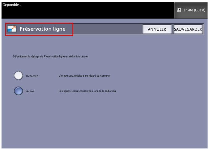 XEROX 6604 - Configurer le mode Préservation de ligne en réduction - 1