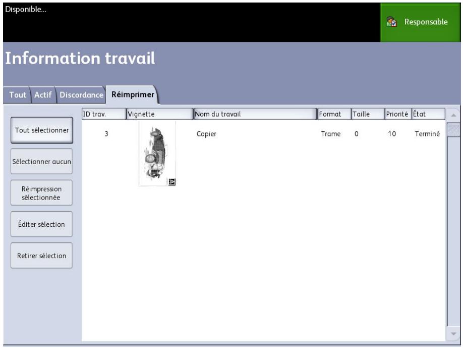 XEROX 6605 - Informations sur le travail - 1