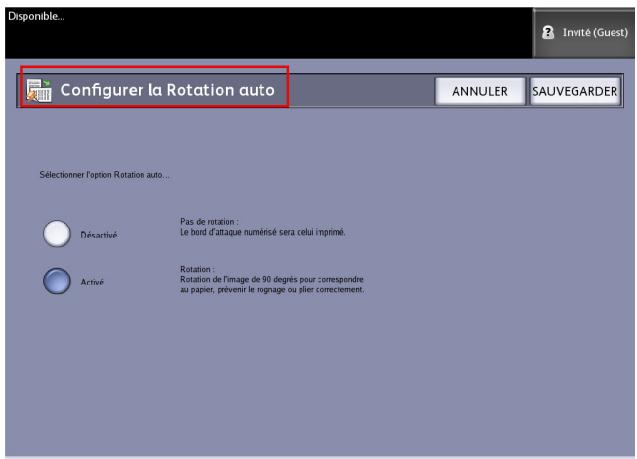 XEROX 6605 - Activer / Désactiver la Rotation auto - 1
