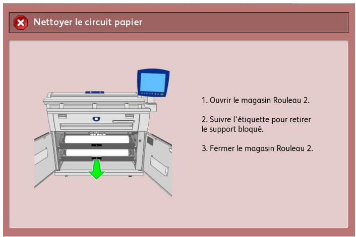 XEROX 6605 - Incidents support dans le rouleau 1 ou le rouleau 2 - 1