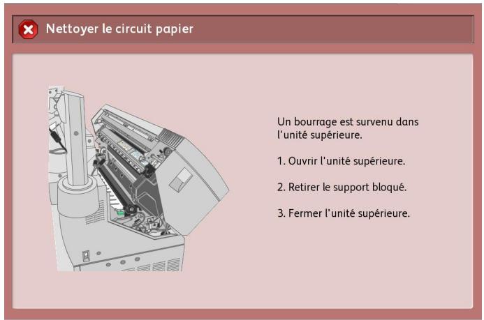 XEROX 6605 - Incidents support dans l'unité supérieur. - 1