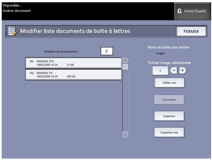 XEROX 6605 - Liste des documents d'une boîte à lettres standard - 2