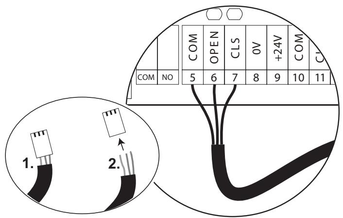 CHAMBERLAIN CB224 - CONNECTION OF WIRES FOR LIMIT SWITCH - 1