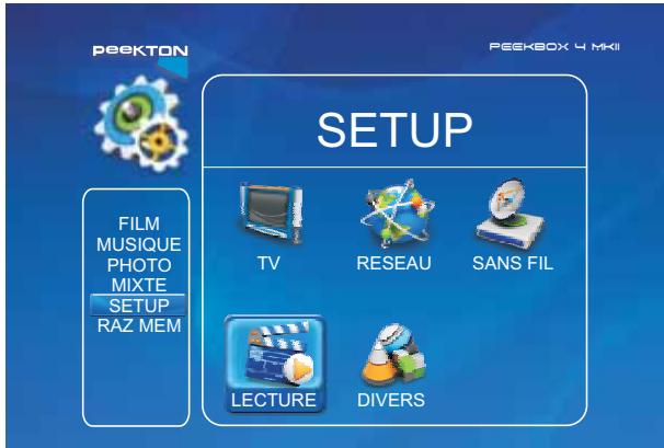 PEEKTON PEEKBOX 4 MKII - Menu SETUP - Lecture des fichiers - 1