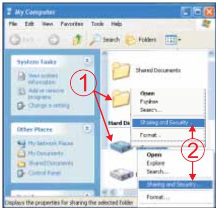 PEEKTON PEEKBOX 4 MKII - Partage des dossiers / des diques durs sous WINDOWS XP - 1