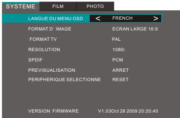 PEEKTON BABYPEEK HD - Menu des réglages - 1