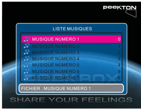 PEEKTON MINIPEEK 255 - Menu MUSIC - 1
