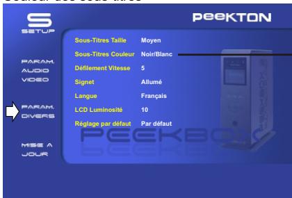 PEEKTON PEEKBOX 2 - PARAMETRES DIVERS - 3