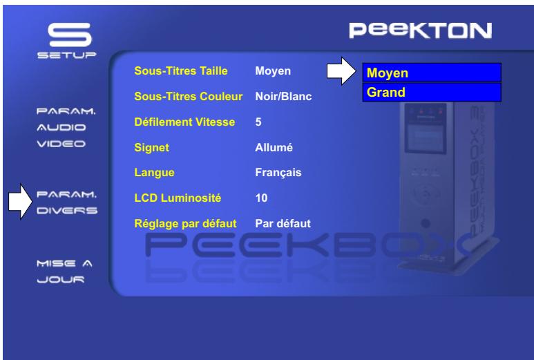 PEEKTON PEEKBOX 2 - 1) Sous-titres taille - 1
