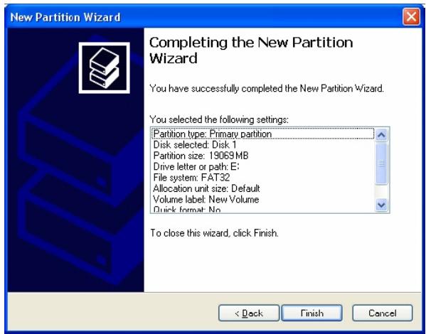 PEEKTON PEEKBOX 2 - Formatage et partition du disque dur sous Windows 2000 / XP - 5