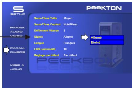 PEEKTON PEEKBOX 2 - PARAMETRES DIVERS - 8