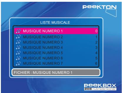 PEEKTON PEEKBOX 206 - Menu MUSIQUE - 1