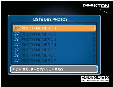 PEEKTON PEEKBOX 210 - Menu PHOTO - 1