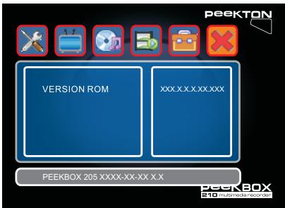 PEEKTON PEEKBOX 210 - Menu de configuration - 2