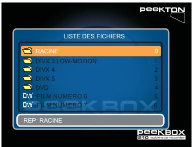 PEEKTON PEEKBOX 210 - Menu fichier - 1