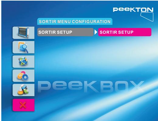 PEEKTON PEEKBOX 22 - 6.Sortir Menu Configuration - 1