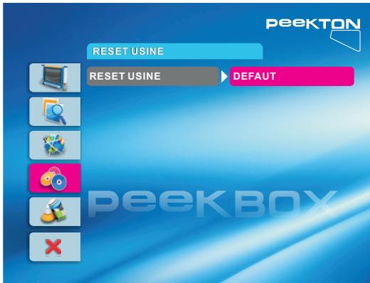 PEEKTON PEEKBOX 22 - Configuration Paramétres par défaut - 1