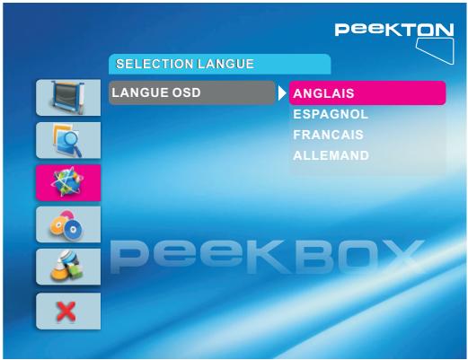 PEEKTON PEEKBOX 22 - Configuration OSD - 1