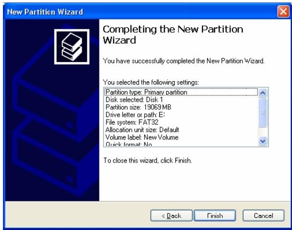 PEEKTON PEEKBOX 3 - Formatage et partition du disque dur sous windows 2000 / XP - 5