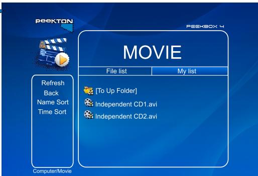 PEEKTON PEEKBOX 4 - Utiliser ma LISTE pour la lecture des médias - 3