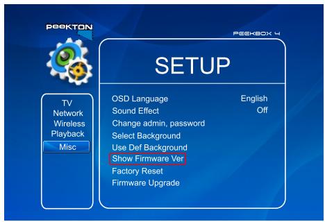 PEEKTON PEEKBOX 4 - Vérifier la version du firmware - 1