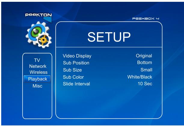 PEEKTON PEEKBOX 4 - Menu SETUP - lecture des fichiers (suite) - 1