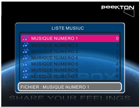 PEEKTON PEEKBOX 42 - Menu MUSIC - 1