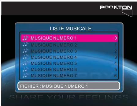 PEEKTON PEEKBOX 43 - Menu MUSIQUE - 1