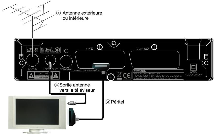 PEEKTON PK 1656 TNT - Raccordement à votre télévisueur - 1