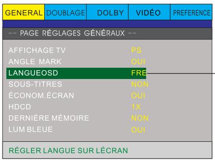 PEEKTON PK 6740 HDMI - Page REGLAGES generaux-suite) - 1