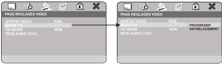 PEEKTON PK 8006 - Page réglages video - 2