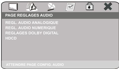 PEEKTON PK 8006 - Menu REGLAGES AUDIO - 1