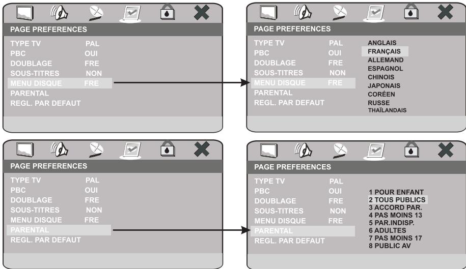 PEEKTON PK 8006 - Page PREFERENCES (suite) - 1