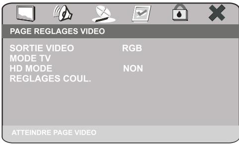 PEEKTON PK 8006 - Menu REGLAGESVIDEO - 1