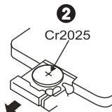 PEEKTON PK 9090 - Installation de la pile type CR2025 - 2