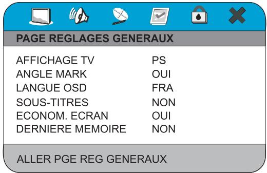 PEEKTON PK 9090 - Menu Réglages Généaux - 1