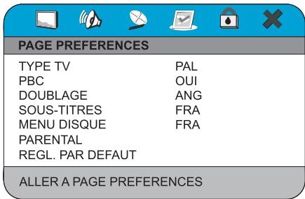 PEEKTON PK 9090 - Menu Réglages Préférences - 1
