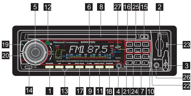 PEEKTON PKM 1000 - Fonctions des touches - 1