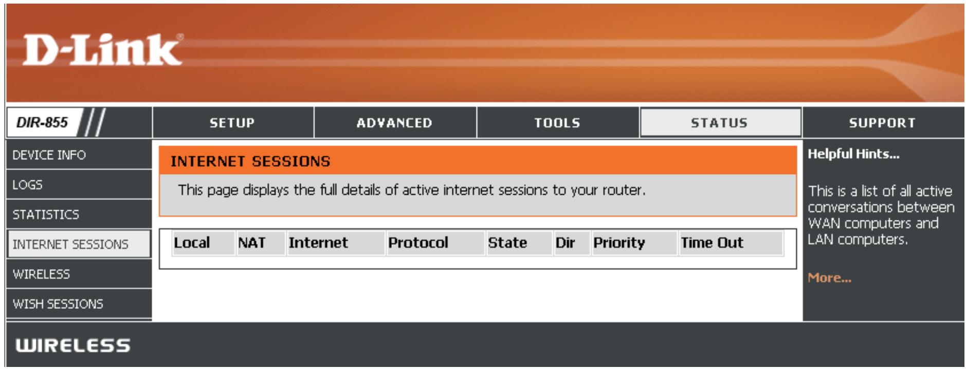 D-LINK DIR-855 - Sessions Internet - 1